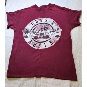 VTG Vintage Guns N Roses Shirt‎ Mens Medium Red Hard Rock Band Axl Rose Thorn